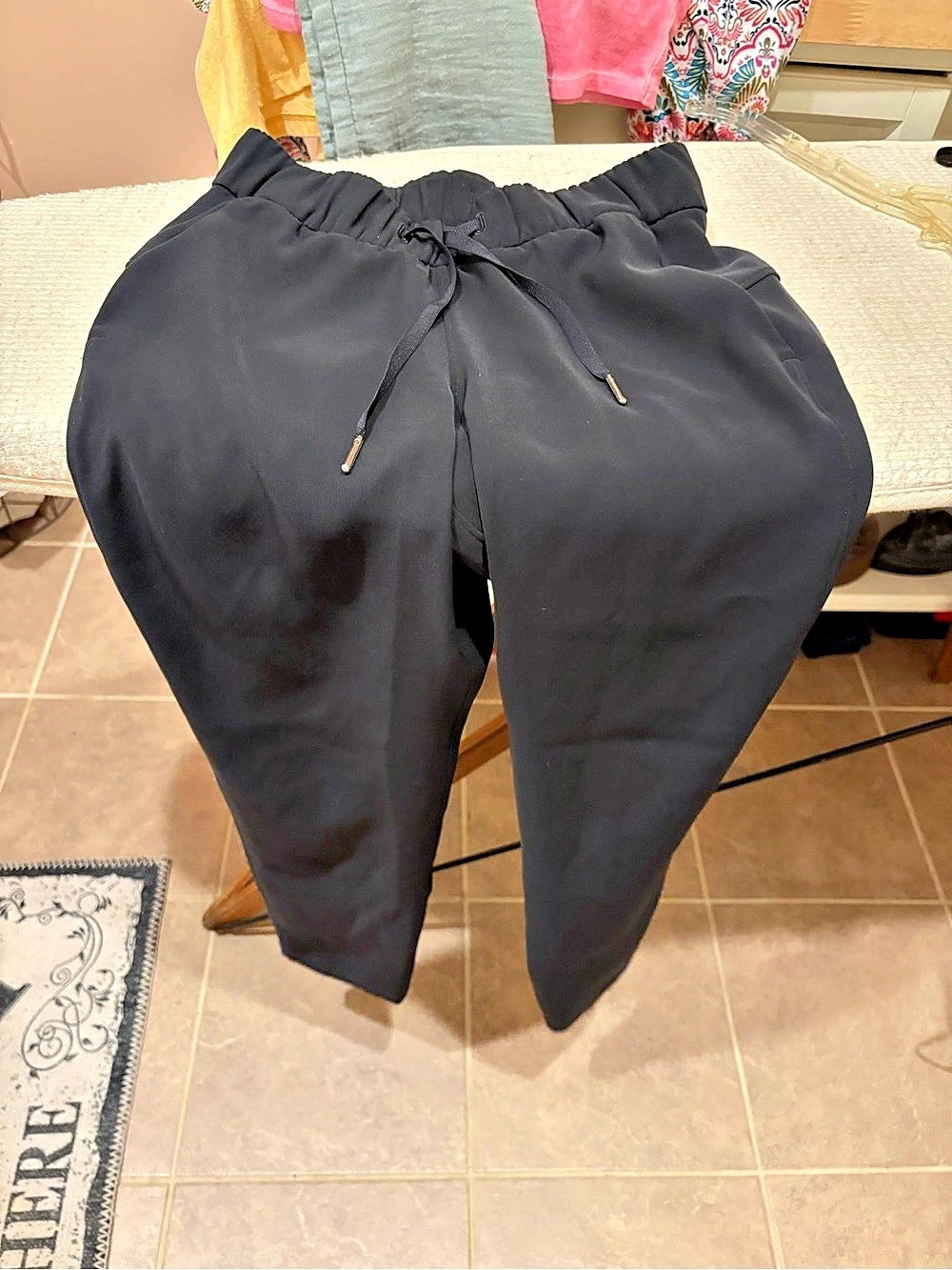 lululemon On The Fly Pant *Woven Black Track Pants Waist 2